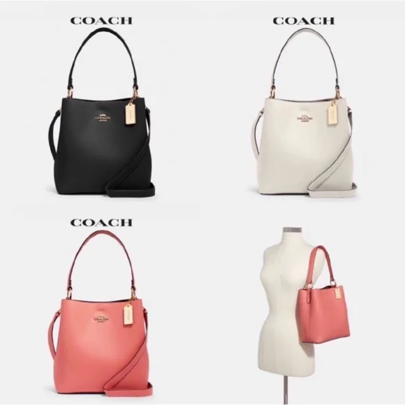 COACH 91122 LEATHER TOWN BUCKET BAG TANGERINE TAUP - Picture 9 of 10